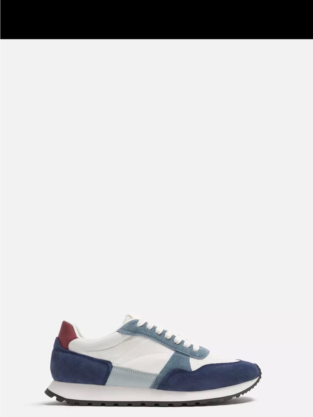 Zara Men's White Trainer with Blue and Maroon Accents